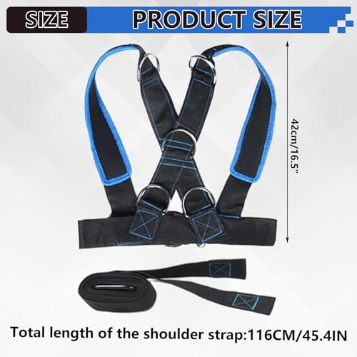 Sled Harness Adjustable Heavy Duty Reinforced Pull up Belt for Resistance Training, Enhancing Leg, Calf, Back, Chest, Shoulder