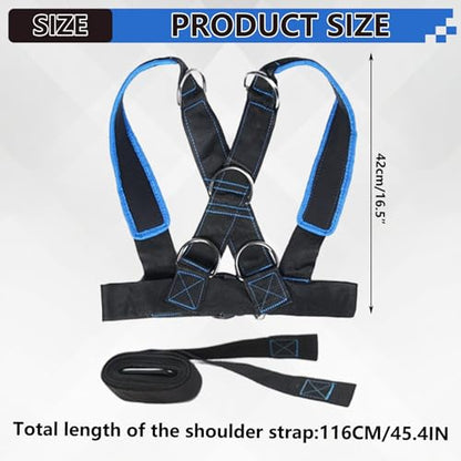 Sled Harness Adjustable Heavy Duty Reinforced Pull up Belt for Resistance Training, Enhancing Leg, Calf, Back, Chest, Shoulder