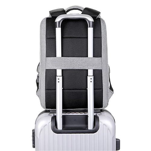 Minimalist Laptop Backpack with USB Port, Business Travel Bag, Water Resistant, (Gray)