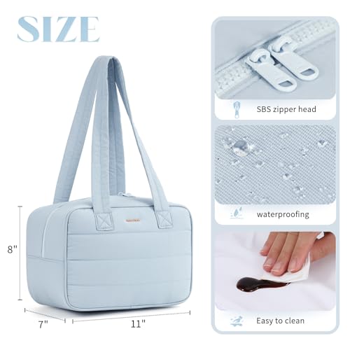 Lunch Bag Women，Freezable Lunch bag，Built-in Ice Pack Small Cooler，Cute Lunch Bags for Women ，Waterproof and Durable，Suitable for Work, Picnics, Travel, and Meal Preparation（Light Blue） - color: L-Light Blue