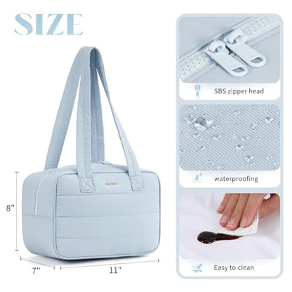 Lunch Bag Women，Freezable Lunch bag，Built-in Ice Pack Small Cooler，Cute Lunch Bags for Women ，Waterproof and Durable，Suitable for Work, Picnics, Travel, and Meal Preparation（Light Blue） - color: L-Light Blue