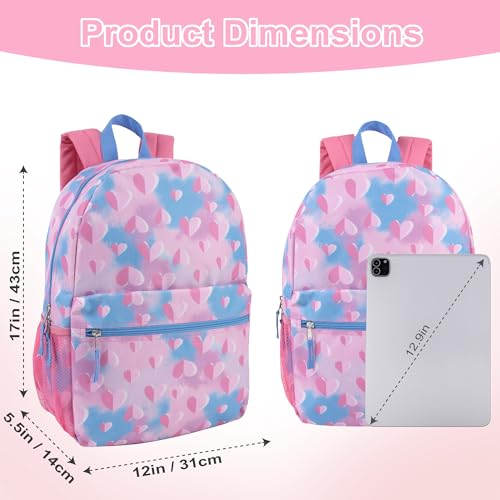 Trail maker 17 inch Backpack for Travel & Commute, Zippered Front & Mesh Side Pockets, Padded Straps - color: Loving Hearts