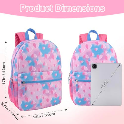 Trail maker 17 inch Backpack for Travel & Commute, Zippered Front & Mesh Side Pockets, Padded Straps - color: Loving Hearts