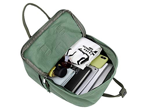 LuckyZ Womens Casual Style Lightweight Canvas Backpack Travel Daypack Small Handbag Purse Army Green - color: Army