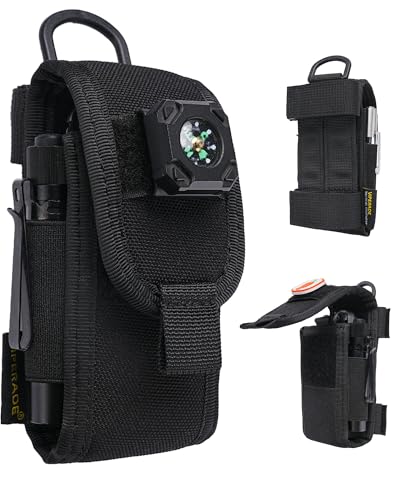 VIPERADE CHA9 Multitool Sheath for Belt Compatible with Leatherman - Horizontal & Vertical Carry Molle Multitool Holster, 900D Nylon EDC Belt Organizer for Men - color: Black