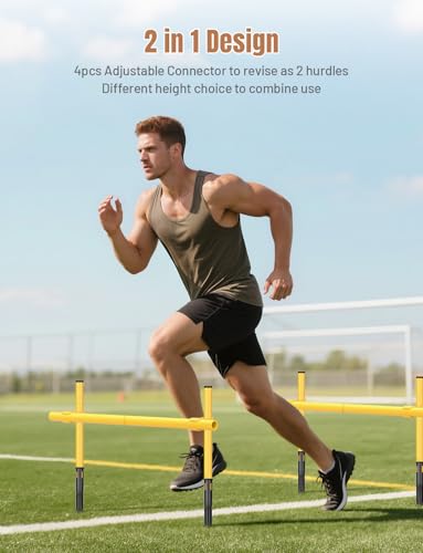 GHB Agility Poles 6 Pack 6ft Sports Soccer Training Poles,Detachable Speed Training Equipment Football Accessories
