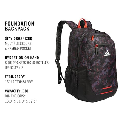 adidas Excelerator School Backpack, 33L - color: Galaxy Camo Black-bright Red/Black/Bright Red, size: OSFA