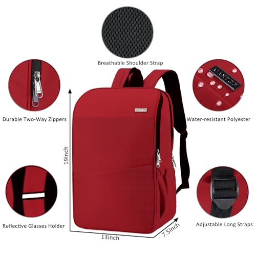 MAXTOP Deep Storage Laptop Backpack Business Anti-theft Backpacks[Water Resistant] College School Computer Bookbag Fits 17 Inch Laptop - color: Ruby Red, size: 17 inch, style: Daypack Backpacks