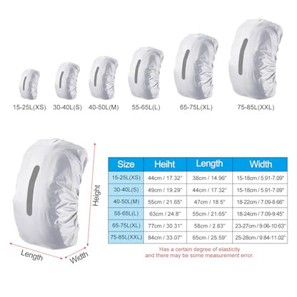 PATIKIL Waterproof Backpack Rain Cover, Non-Slip Backpack Cover with Vertical Reflective Strap Stay Dry for Hiking, Camping, Hunting - color: Silver Tone, size: Small