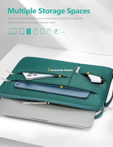 HYZUO 17-17.3 Inch Laptop Sleeve Bag Briefcase for 17" 17.3" HP/Dell/Lenovo/ASUS/LG/MSI Gaming Laptop/Razer Blade 17/18, Men Women NoteBook Protective Case Bag, Dark Green - color: Dark Green, size: 17-17.3 Inch