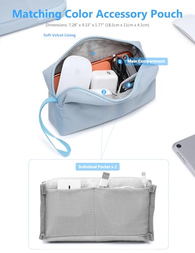 HYZUO 13.3-14 Inch Laptop Case Sleeve Bag for MacBook Pro 14 M5 M4 M3 M2 M1 2026-2021, MacBook Air/Pro 13.3, 13.8"/13.5" Surface Laptop/Book, 13" 13.3" HP Dell Lenovo Asus Acer Chromebook, Pale Blue - color: Pale Blue, size: 13.3-14 Inch