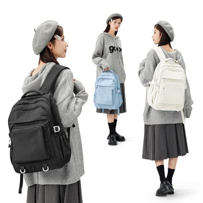 Cute Black Backpack for College Students Waterproof School Bag High School Backpacks for Teens Girls Boys Laptop Bookbag Casual Daypacks Backpacks for Women Men - color: B1-black