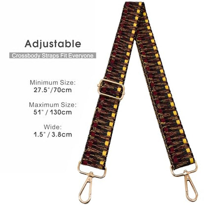 Replacement Purse Strap Shoulder Strap Adjustable Crossbody Strap for Women Crossbody Wide Shoulder Bag - color: Gold Hardware+red-z
