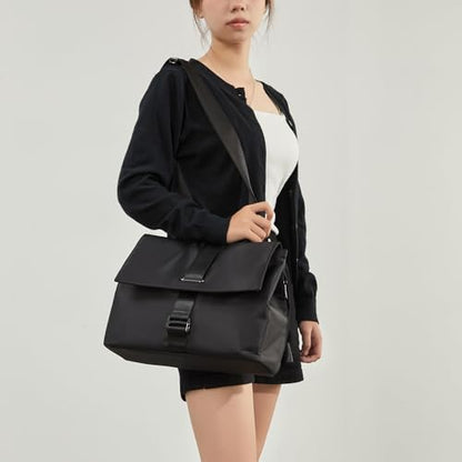 Commuting backpack for both men and women, casual computer backpack, crossbody bag, versatile backpack (Black) - color: Black