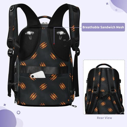 Travel Backpack with Shoe Compartment, 20L Large Capacity Laptop Backpack for Men Women, Fire Claw Marks Daypack for Traveling Hiking Carry On