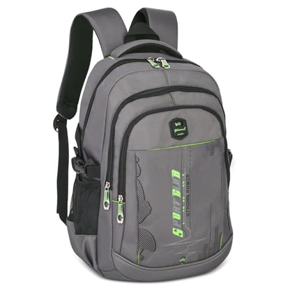 goldwheat School Backpack For Teen Boys, Lightweight Water-Resistant Boys Bookbag With Computer Compartment Fits 15.6" Laptop - color: Grey-green