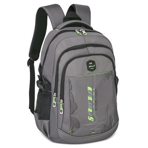 goldwheat School Backpack For Teen Boys, Lightweight Water-Resistant Boys Bookbag With Computer Compartment Fits 15.6" Laptop - color: Grey-green