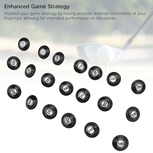 SUNGOOYUE Golf Club Distance Markers, 20 Pack Easy Install Golf Ball Makers Reference for Golfers & Training Sessions - color: Black