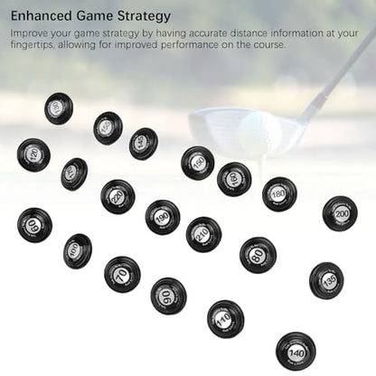 SUNGOOYUE Golf Club Distance Markers, 20 Pack Easy Install Golf Ball Makers Reference for Golfers & Training Sessions - color: Black