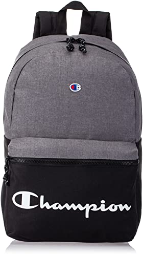 Champion Manuscript Backpack with Padded Adjustable Straps, Water Bottle Pocket for Work, Travel, Daily Use - color: Heather Grey