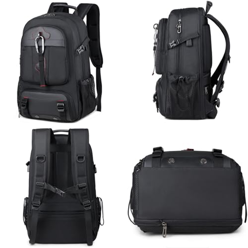 Travel Backpack 50L, 17 Inch Laptop Backpack for Men Women, Large Waterproof Carry On Backpack, TSA Friendly Flight Approved Anti-Theft Backpack with USB Interface & Shoe Compartment, Navy Blue - color: K17-navy Blue, size: 50 L