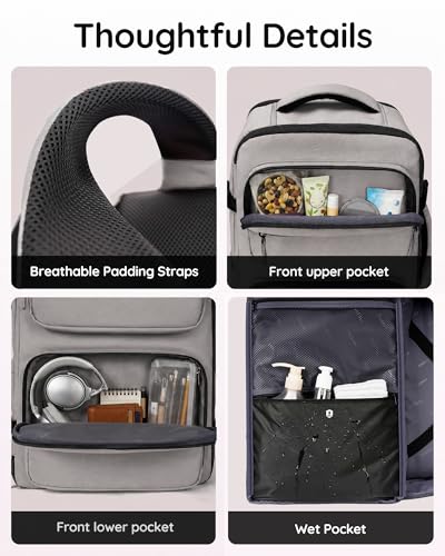 Taygeer TSA Approved Personal Item Bag 18 x 14 x 8 Inches, Travel Carry on Backpack for Women with Water Bottle Pocket and Shoe Pouch, Under Seat Bag for Airplanes Fits 15.6 Inch Laptop, Brown - color: Darkbrown