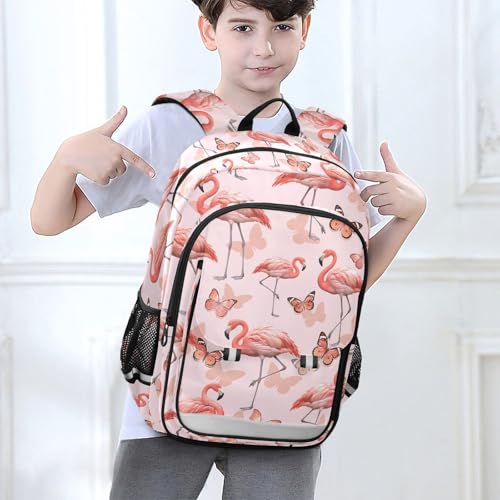 ALAZA Pink Flamingo Butterfly Laptop Backpack Purse for Women Men Travel Bag Casual Daypack with Compartment & Multiple Pockets - color: Flamingo
