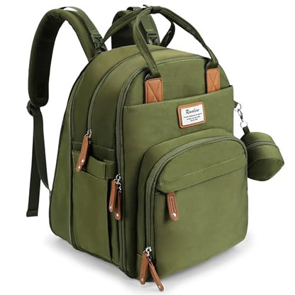 RUVALINO Diaper Bag Backpack-Expandable Baby Bag with up to 50% Capacity -Baby Essentials Bag with Changing Pad Insulated Bottle Holders & Pacifier Case, Waterproof, Army Green XL - color: Army Green