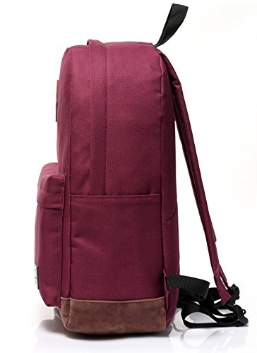 Backpack for Men Women,VASCHY Classic Water-resistant Lightweight Travel School Backpack Casual Daypack - color: Burgundy