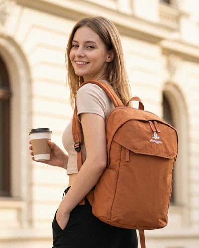 Travel Backpack for Women & Men, Water Resistant 15.6 Inch Laptop Backpack, Lightweight School Bag, Casual Daypack for Commute, College, Travel & Daily Use (Caramel) - color: Caramel