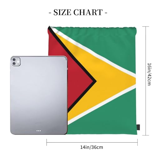 Guyana Flag Drawstring Bag Sport Gym Backpack Beach Travel Sack Draw String Yoga Bag For Men Women - color: Guyana Flag