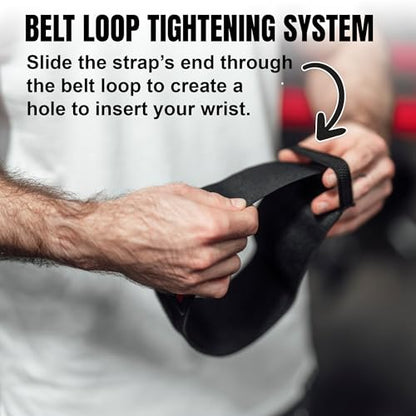 TuffWraps 16" Wrist Wraps: No Thumb Loops, Quality Gym Wrist Wraps for Weightlifting, Bench Press, Powerlifting, and Cross-Training—Try The Belt Loop Tightening System - color: Black/Gold