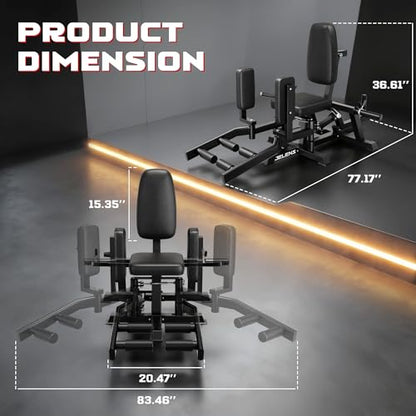 JELENS HA01 Hip Abductor Machine, Abduction Adduction Machine with Adjustable Resistance, Plate Loaded Inner and Outer Thigh Trainer for Home Gym - size: HA01 Hip Abduction Machine