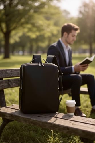 Tristan Home Minimalist Travel Backpack, Laptop Bag, Formal, Casual, Lightweight, Water-Resistant, Large (Black) - color: Black