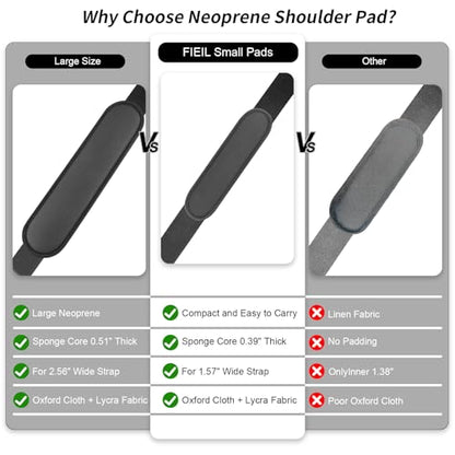 FIEIL 2 Pack Breathable Universal Shoulder Pad, Silica Gel Backpack Strap Pads, for Shoulder Bags, Guitar Strap, Detachable Shoulder Strap Pad Pads Help Relieve Shoulder Pain(Anti-Slip Texture) - size: 2 Pack 20*5CM Small Neoprene