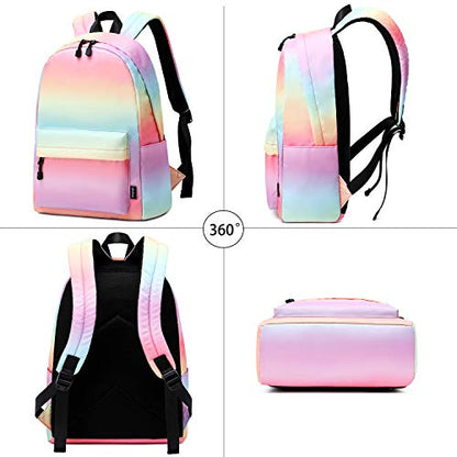 abshoo Lightweight Water Resistant Rainbow Backpacks For Teen Girls Women School Bookbags (Rainbow) - color: Rainbow
