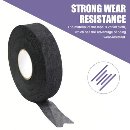 2 PCS Car Wire Harness Cloth Tape, 49.2Ft Cloth Electrical Tape for Engine Harness Wrap, High Temperature Resistance Self-Adhesive Wire Tape for Harness Noise Reduce and Insulation (Black)