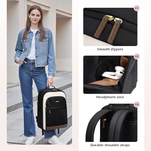 Laptop Backpack for Women Travel Carry On Bag Weekender Business Multilayer Personal Item Backpack,16 Inch,WBlack - color: C-wblack, size: 16 Inch