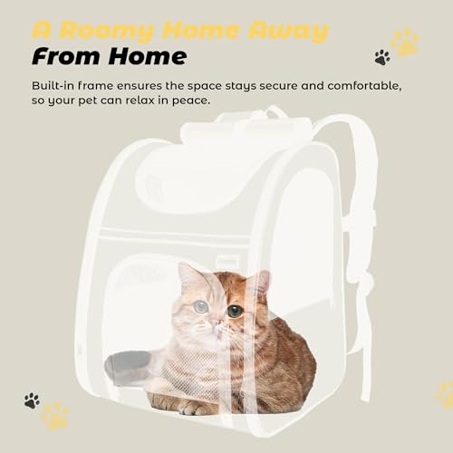 Zavothy Cat Backpack Carrier – Expandable Airline Approved Pet Travel Bag for Cats & Small Dogs, Breathable Mesh Pet Carrier Backpack with Padded Base (Black) - color: Black