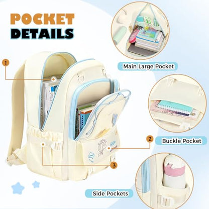 Girls Backpack Cute Star Bookbag for Elementary Middle School Kids Teens Kawaii Book Bag Preppy Y2k Aesthetic Back Pack 6-8 8-10 10-12 (Purple) - color: Purple