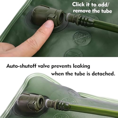 Hydration Bladder, 1.5-2-3L Water Bladder for Hiking Backpack, BPA-Free Leak Proof Water Reservoir Storage Bag, Water Pouch Hydration Pack for Camping Cycling Running - color: 2.5L-Water Bladder-Military Green
