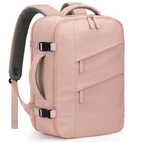Capolo Travel Backpack for Women Men Flight Approved Laptop Backpack Waterproof Personal Item Backpack Overnight Weekender Travel Bag for Traveling, Business, Work Fits 15.6 '' Laptop(Pink,Small) - color: Pink, size: Small