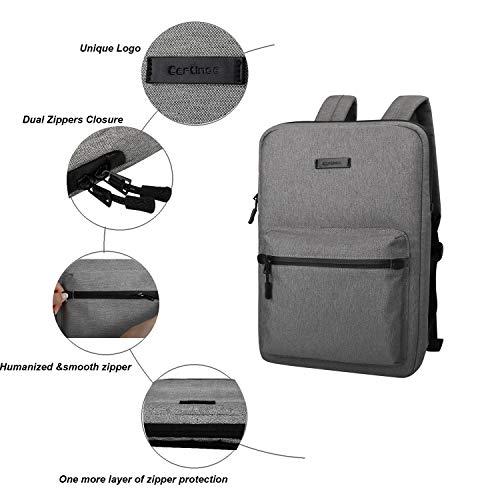 Backpack for Men Women Business Slim Backpack Computer Bags Lightweight Laptop Bag - for 14 15 15.6 20 inch Macbook - color: Dark Grey