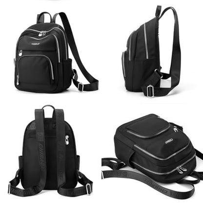 Multiple Pockets Mini Nylon Women Backpack Casual Simple Lightweight Resistant Mini Travel Daypack
