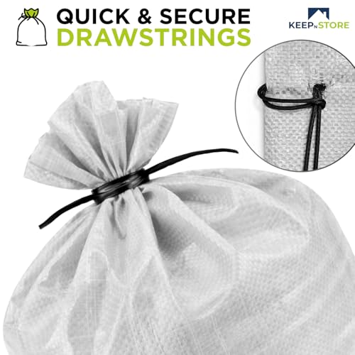 Heavy Duty Sand Bags Pack of 3, White Empty Sandbags with Built-In Ties, Woven Polypropylene UV Protection 1600 Hours, Fillable Bags for Flood Control, Weight, 12x20 inches, 25 Pounds Volume - size: 12"W x 20"L, style: Pack of 3