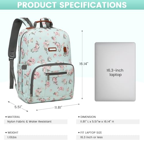 Diaper Bag Backpack, Large Baby Nappy Bags with Portable Changing Pad for Boys and GirlsMultifunction Travel Baby Bag for Moms Dads, Shower Gifts Waterproof and Stylish，Flower Green - color: Flower Green