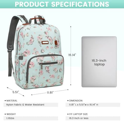 Diaper Bag Backpack, Large Baby Nappy Bags with Portable Changing Pad for Boys and GirlsMultifunction Travel Baby Bag for Moms Dads, Shower Gifts Waterproof and Stylish，Flower Green - color: Flower Green