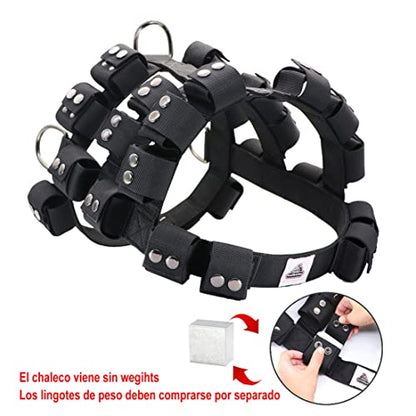 Dog Harness for Small Medium Large Dogs No Pull, Dog Weighted Vest, Tactical Dog Harness for Pit Bulls with Pockets (Adjustable Weight) - Weight Loss, Exercise, Walking, Muscle - size: Size M/Dog's Waist 26.5"-32.5"