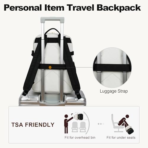 VANKEAN Laptop Backpack for Women (Beige-Black, 18 Inch) - color: Beige-black, size: 18 Inch