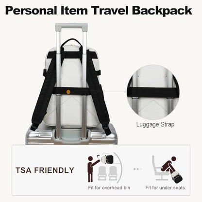 VANKEAN Laptop Backpack for Women (Beige-Black, 18 Inch) - color: Beige-black, size: 18 Inch